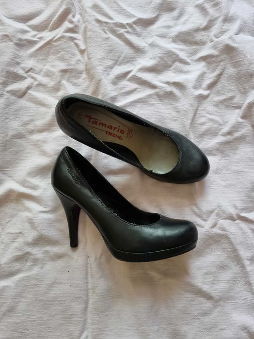 Pantofi cu toc negri marimea 36 TAMARIS