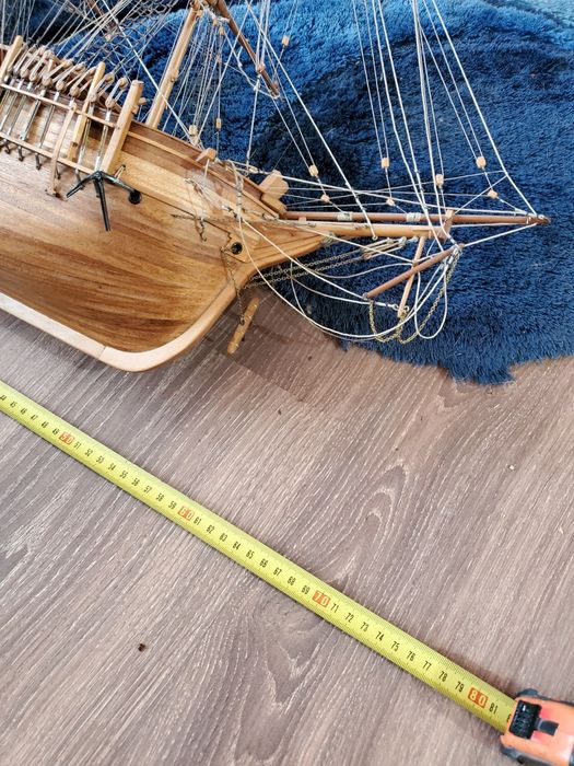 Дървен кораб 70см
