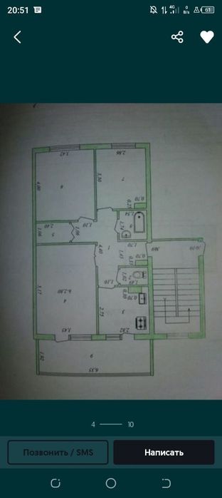 Олмалик шахар 5/2 да 3-хонали Уй сотилади
