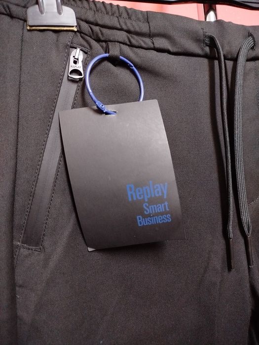 Оригинален панталон REPLAY W33 W34 нов мъжки долнище черен