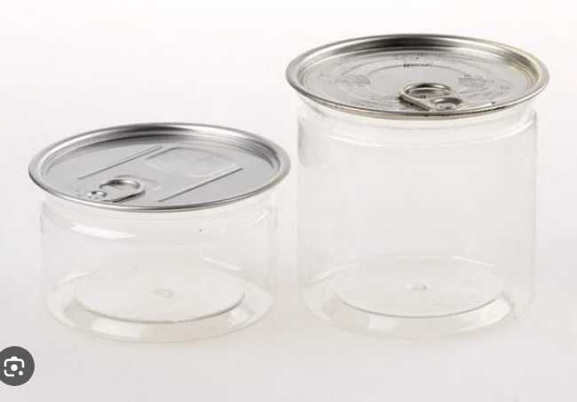 ПЭТ банка с алюминиевой крышкой EASY OPEN пластиковая изи опен разные