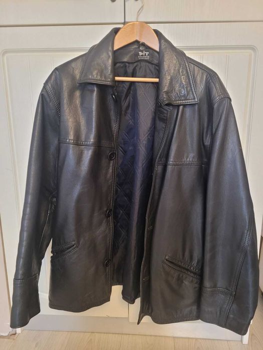 Мъжко кожено яке от естествена кожа - 98лв. Черно, размер L.