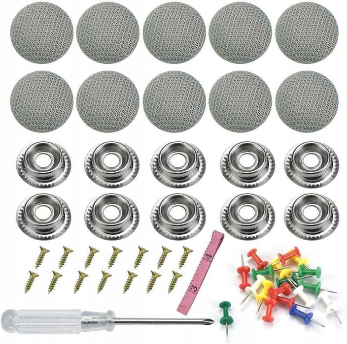 Kit de reparatie plafon auto pentru orice masina, Gri - 60 piese