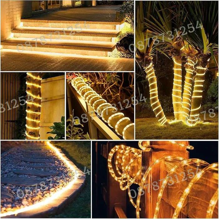 Силиконов Маркуч 20м. Топла Светлина за Коледна Украса Водоустойчив