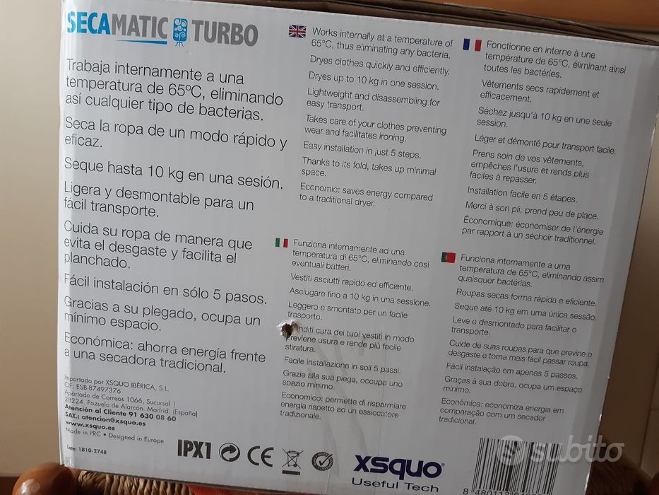 Преносим Сушилния XSQUO Secamatic Turbo