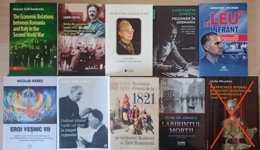 Carti de istorie despre istoria romanilor, Romania in razboaiele mondiale, comunism in Romania, Romania in razboiul rece (lichidare biblioteca)