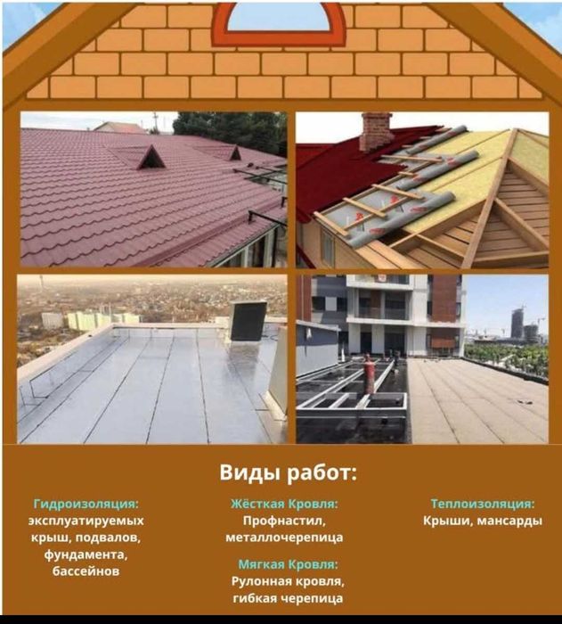 Ремонт кровли любых видов крыш. Теплоизоляция.