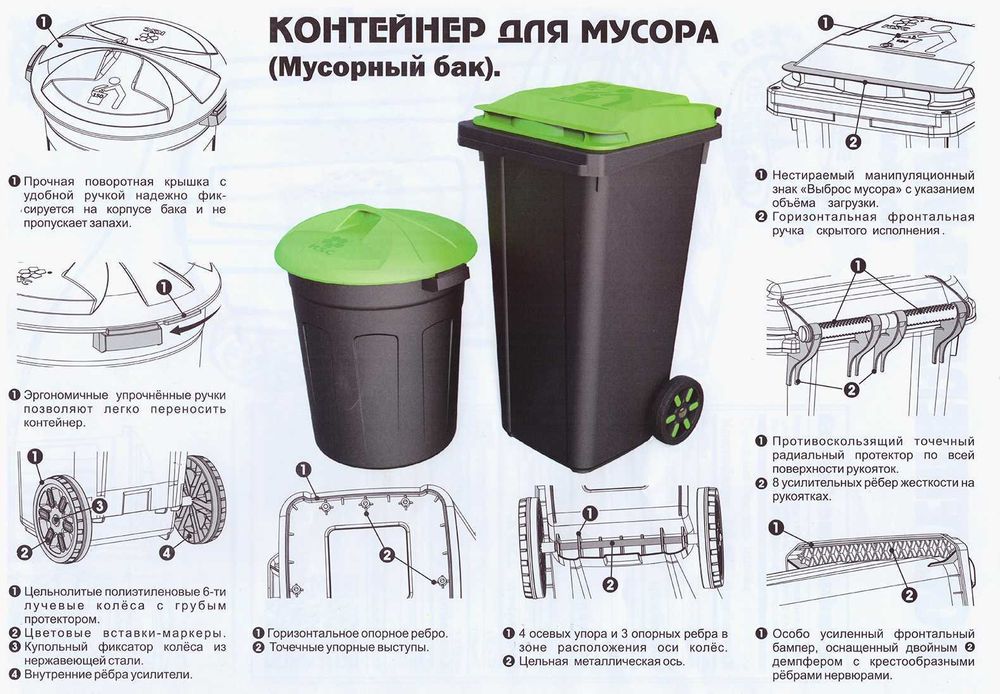 Контейнеры для мусора 240 л