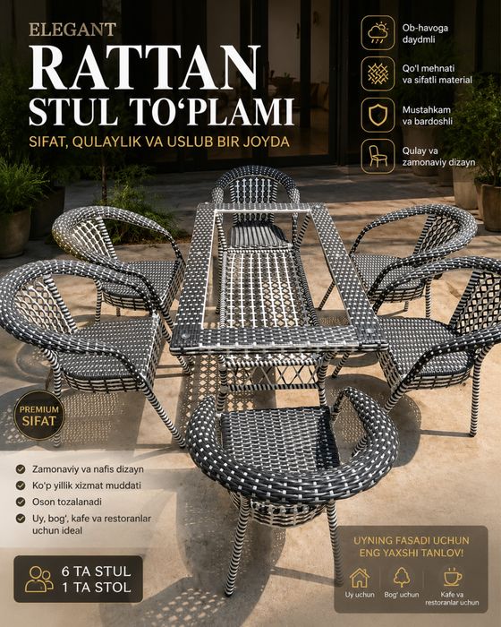 Ratan stol stullar