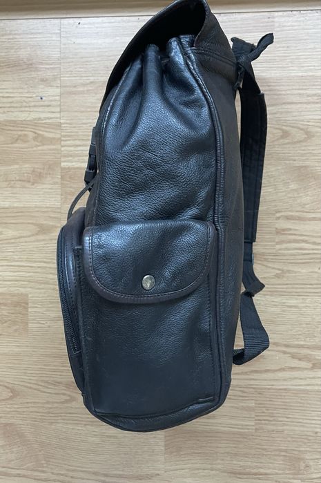 Rucsac din piele naturala negru/black