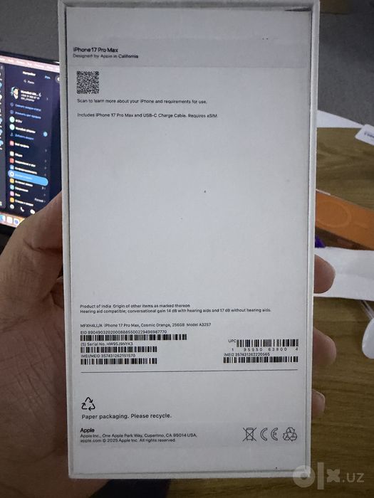Iphone 17 pro max orange 256 gb