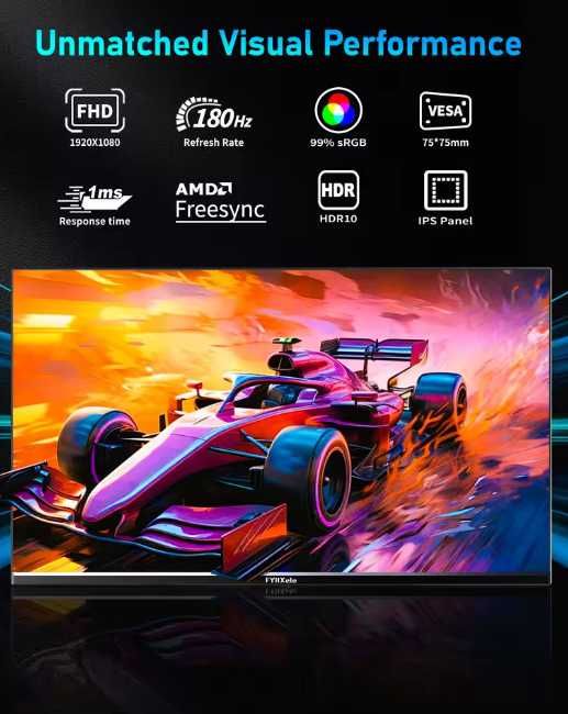 Monitor Gaming FYHXele 24" FHD 180Hz, 1ms, HDR, G-Sync, VESA