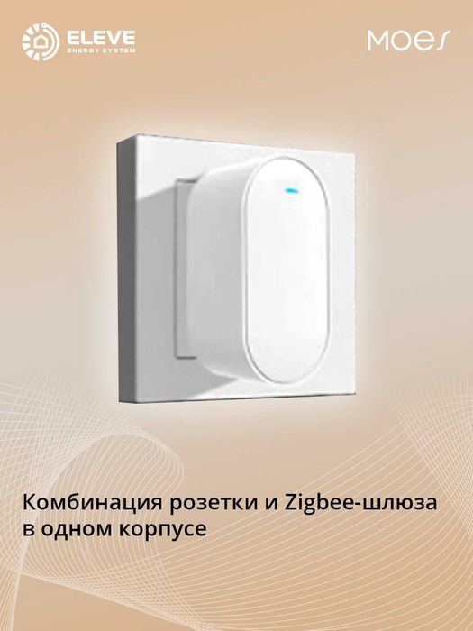 Умный беспроводной шлюз розетка Moes Zigbee/Ble | MPH-S1-EU-MS