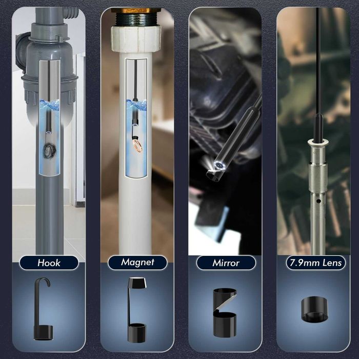 ПРОМО 2г Гаранция Нова Ендоскопска Камера за Кола AndroidiOS IP67, 5м