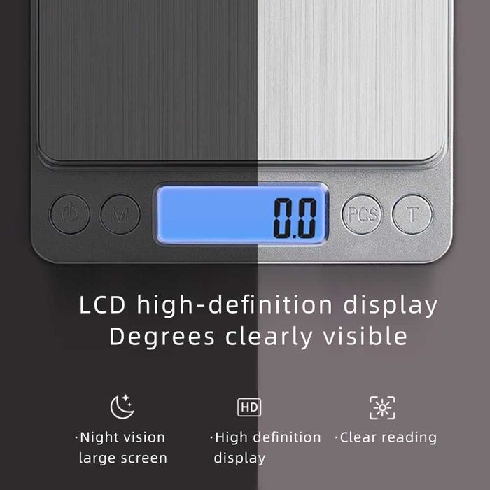 Cantar de bucatarie digital precizie afisaj LCD iluminat 2 boluri inox