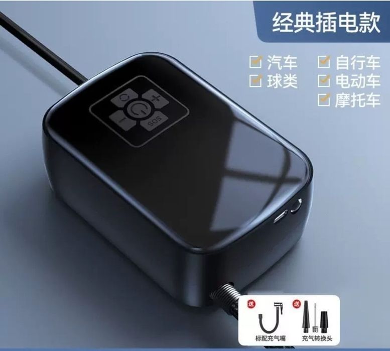 Беспроводной компрессор насос для автомобиля, Powerbank и фонарь