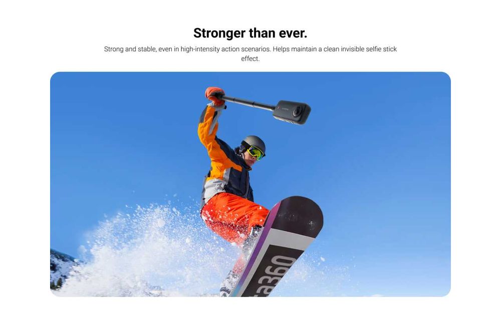 Insta360 X5 114cm Invisible Selfie Stick shtativ tripod