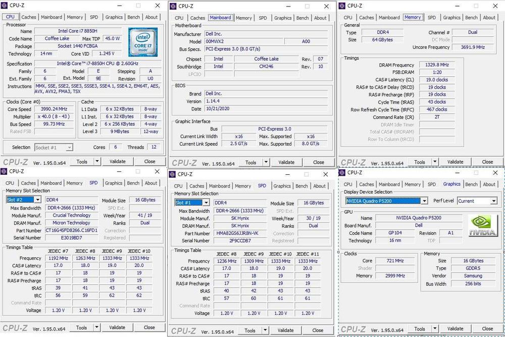Dell Precision 7730 | NVIDIA Quadro P5200 16GB DDR5 256bit | 64GB DDR4