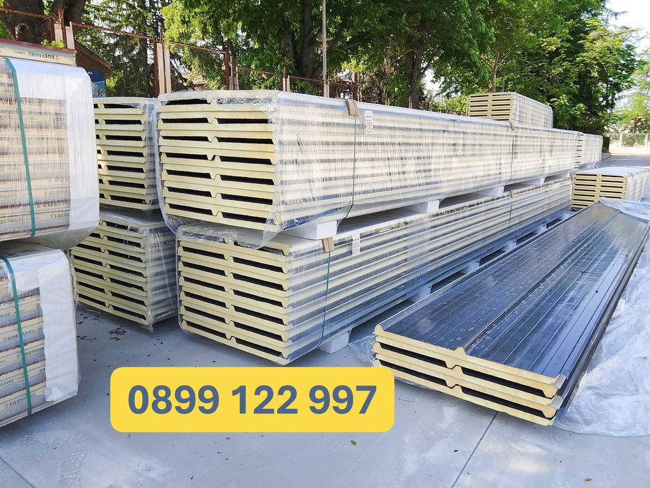 Сандвич панели / Термо панели на склад, покрив, 3 гофри, 4см, Антрацит