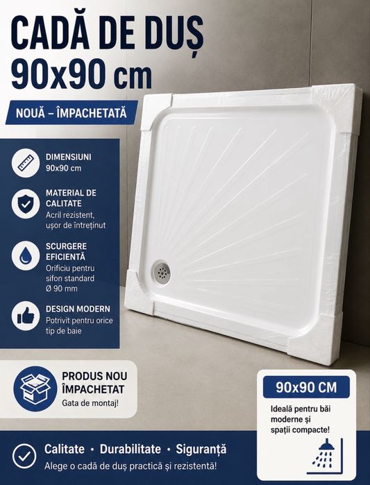 Cadă de duș 90x90