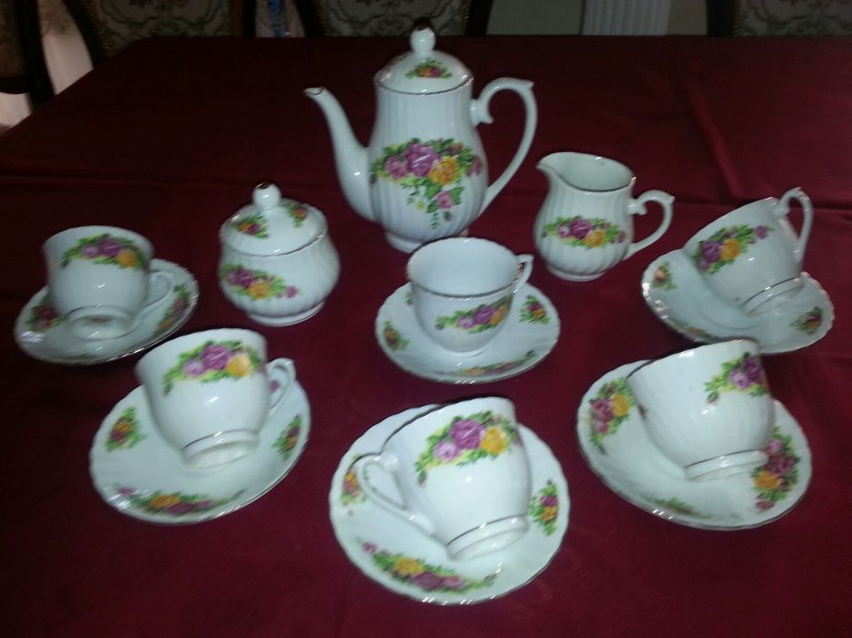 Китайский чайный сервиз позолоченный на 6 персон