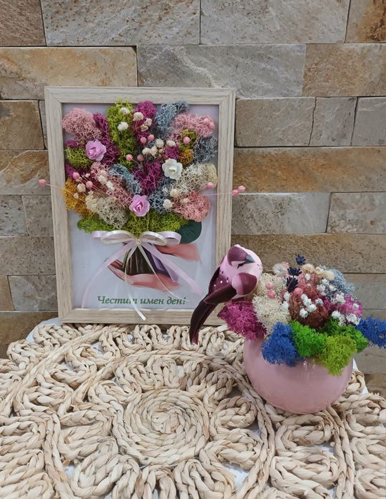 Рамки и кашпи декорирани със скандинавски мъх!