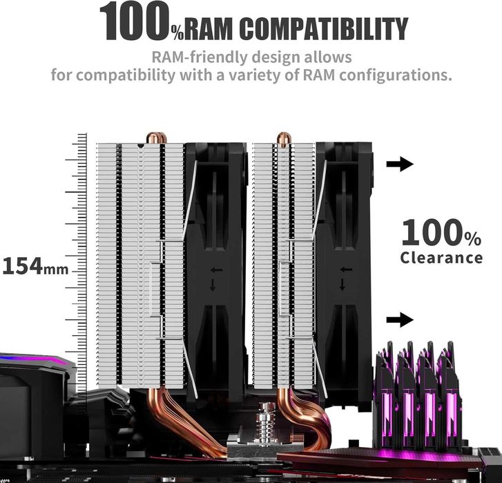 upHere ARGB високоефективен въздушен охладител на процесора