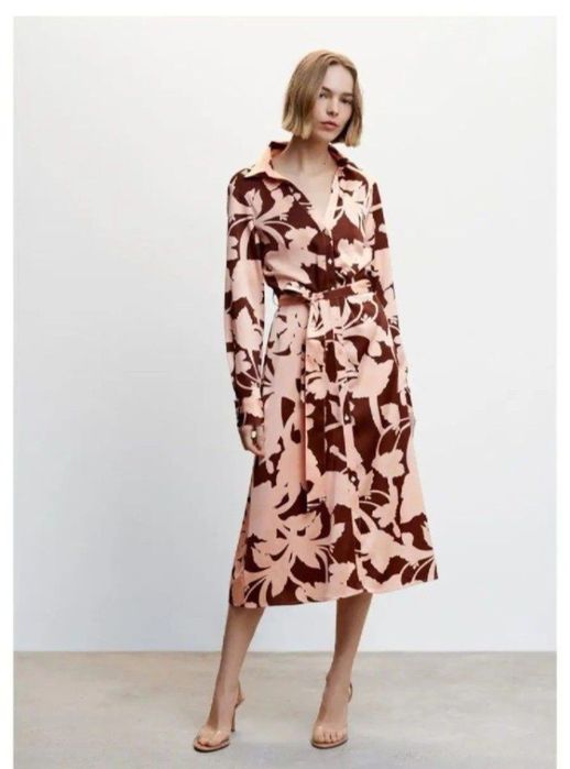 Новое атласное платье Mango