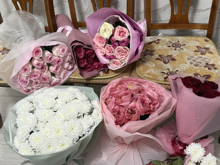 Цветы свежие, по вкусным ценам. Гүлдер сатылады