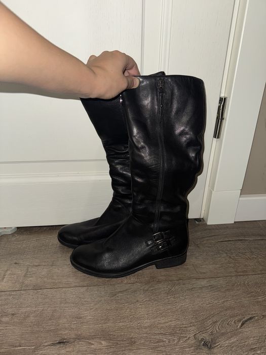 Кожаные зимние сапоги