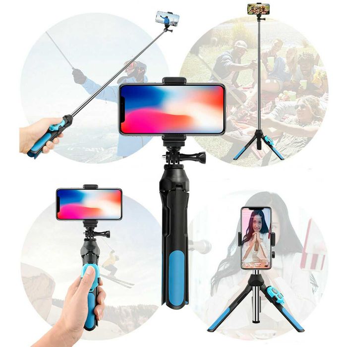 Selfie Stick 3 in 1 telecomanda bluetooth Go Pro iPhone X, Samsung Nou