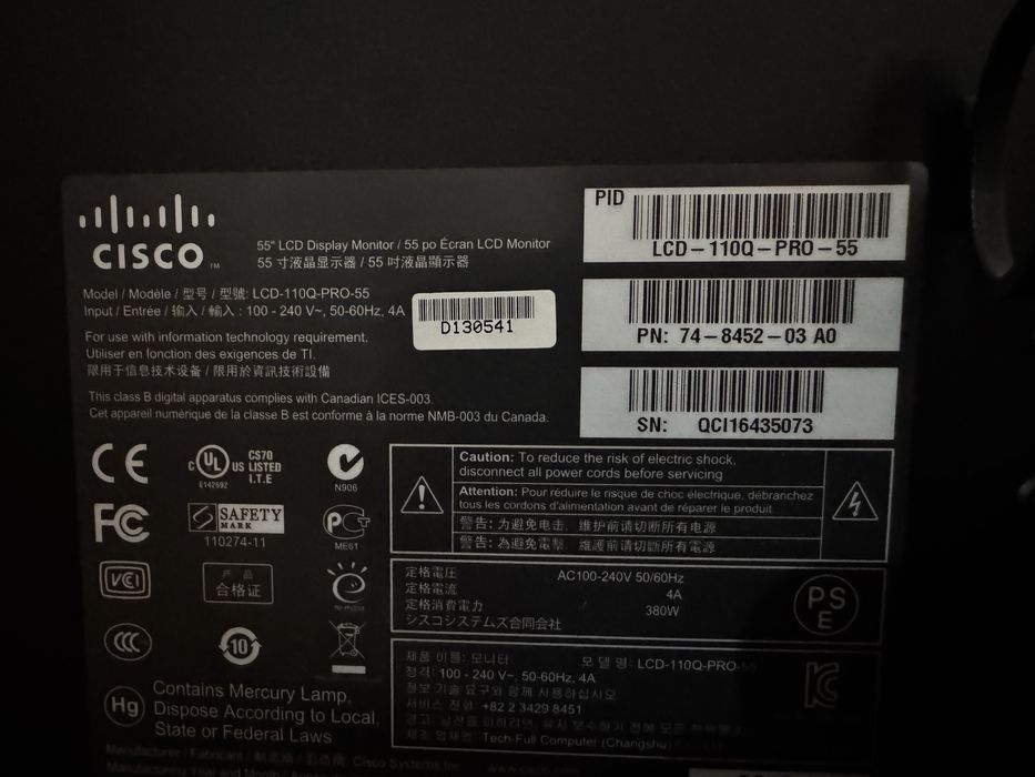 Професионален монитор Cisco 55”