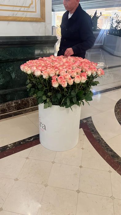 Цветы букет 131 штук розовый