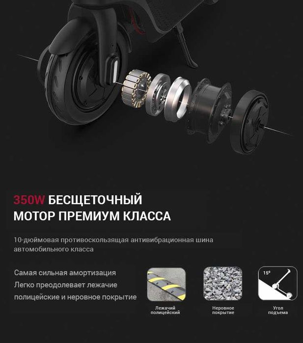 Электросамокат Hx X8 с съёмного аккумулятора (4 сезонный)