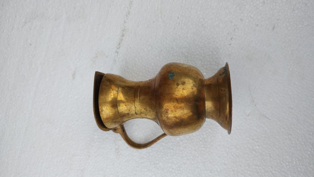 Ulcior din alamă cu capac 12 cm x 6 cm   Art Nouveau