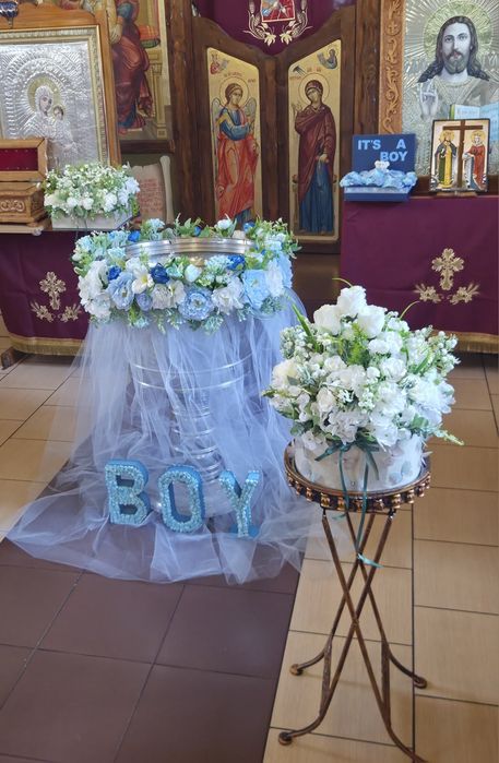 Decor floral botez fetiță