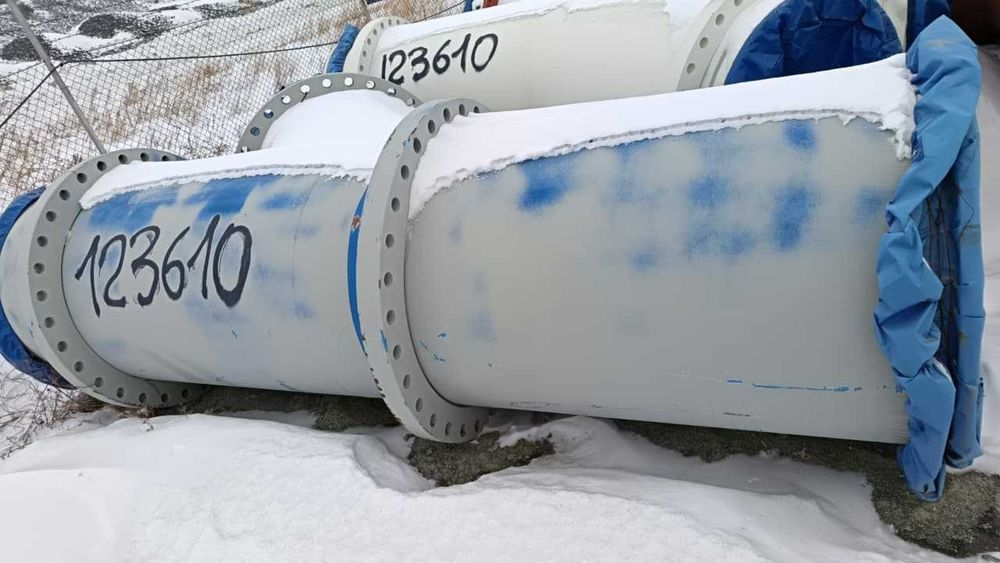 Новые, футерованные резиной элементы пульпопровода