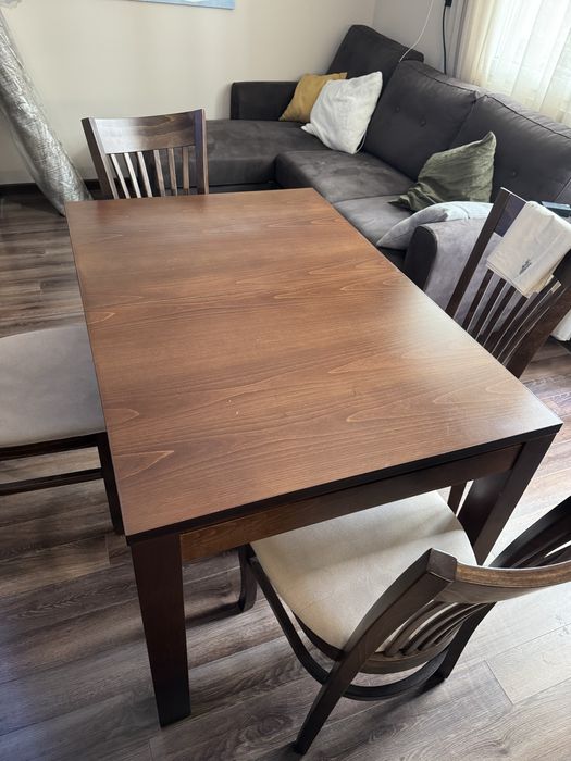 Трапезна маса + 4бр столове 120/80см (+35см)