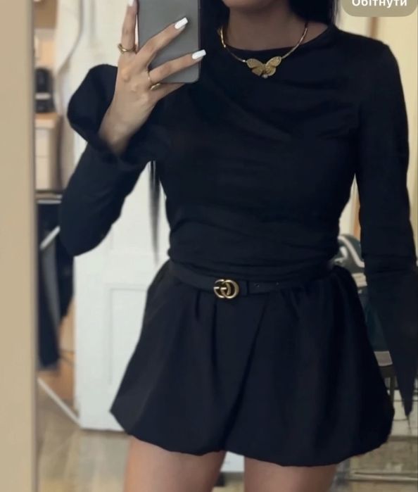 Рокля балон ХС/С размер в черен и бял цвят