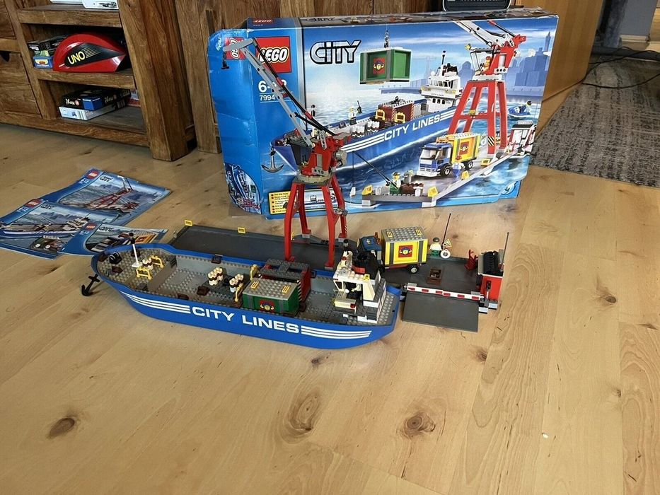 LEGO City 7994 Portul Mare cu Vapor Cargo - Cu manuale originale