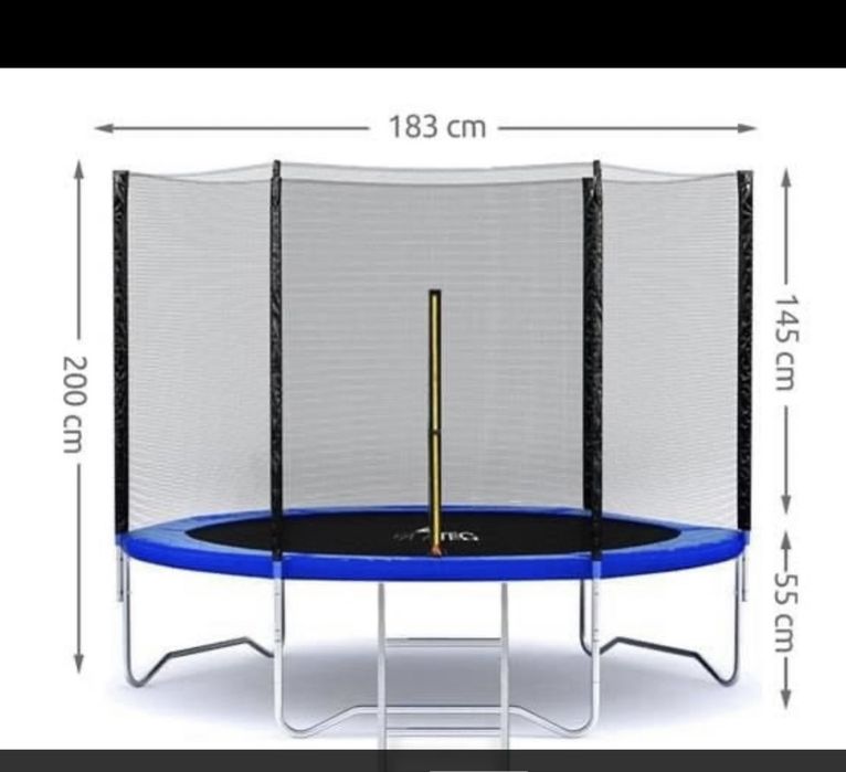 Trambulina pentru copii + plasa de protectie si scara, 183 cm
