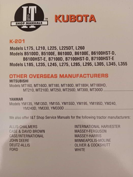 Manual de reparatii pentru tractorase japoneze Kubota seria B, L