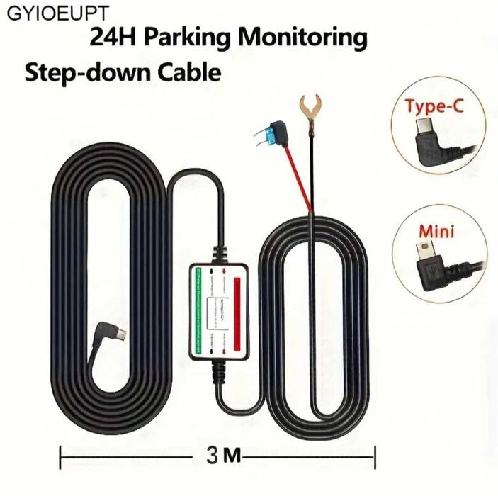 Cablu alimentare camera video auto,tablou sigurante24h,Usb c,micro usb