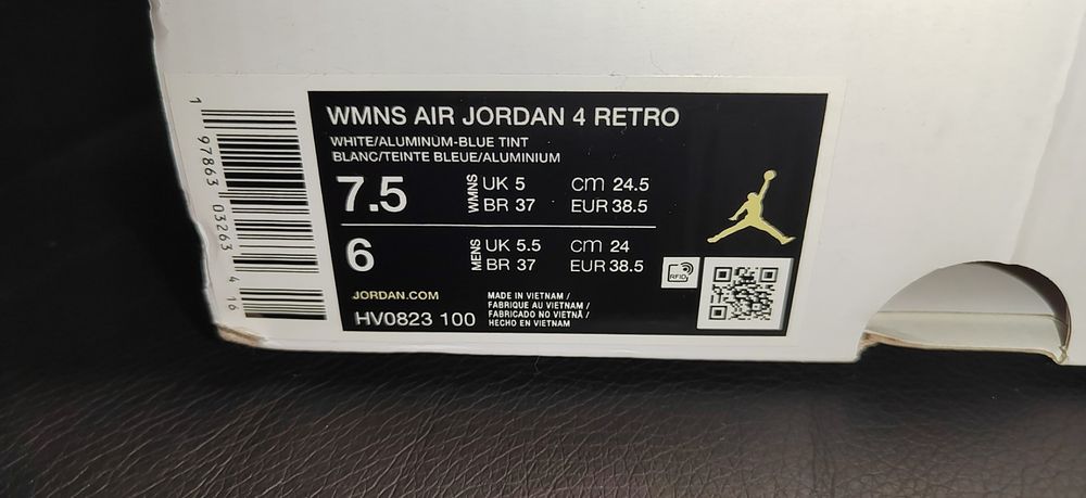 Nike Air Jordan 4 Retro "Forget me not" , номер 38,5