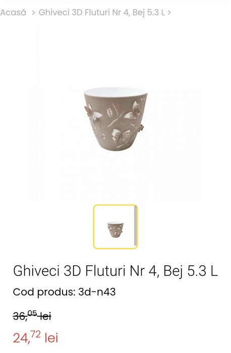 Vând ghivece 3D cu fluturi 5.3 L