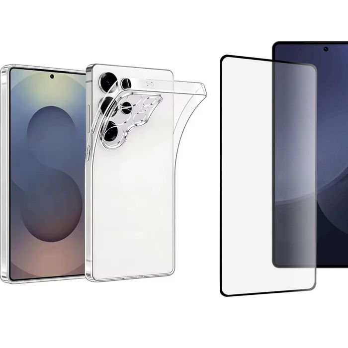 Husa Silicon Slim si Folie Sticla Curbata6D Samsung S26 S25 PLUS ULTRA