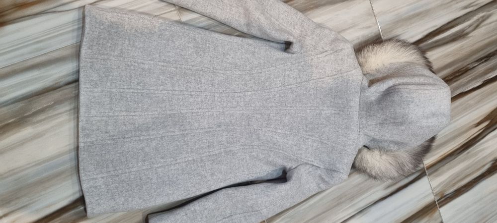 Ново Дамско палто с естествен косъм