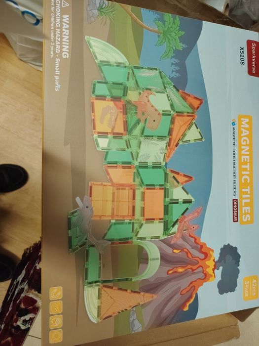 Joc construcție parc cu animalule, piese magnetice,