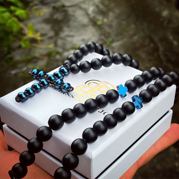 Мъжко Колие/Гердан от Оникс и Хематит