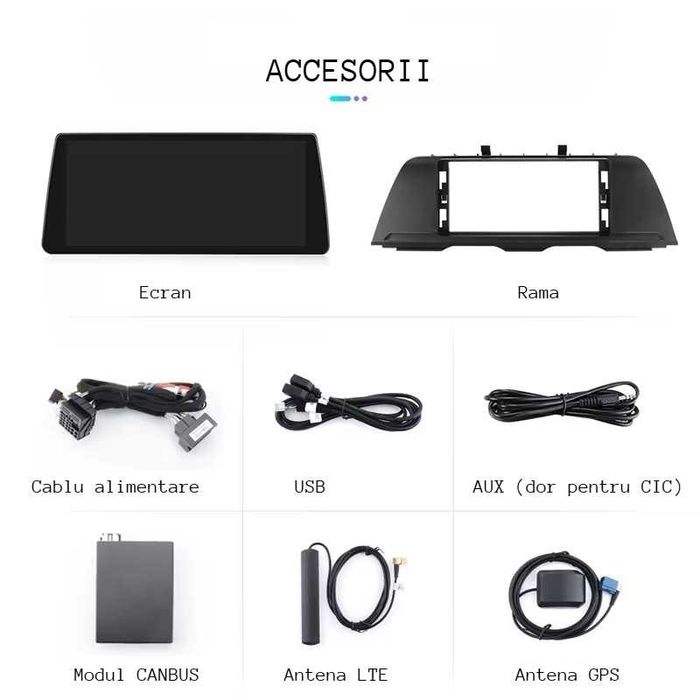 Navigatie android BMW Seria 5 F10 CIC 8gb CarPlay AndroidAuto SIM Cam